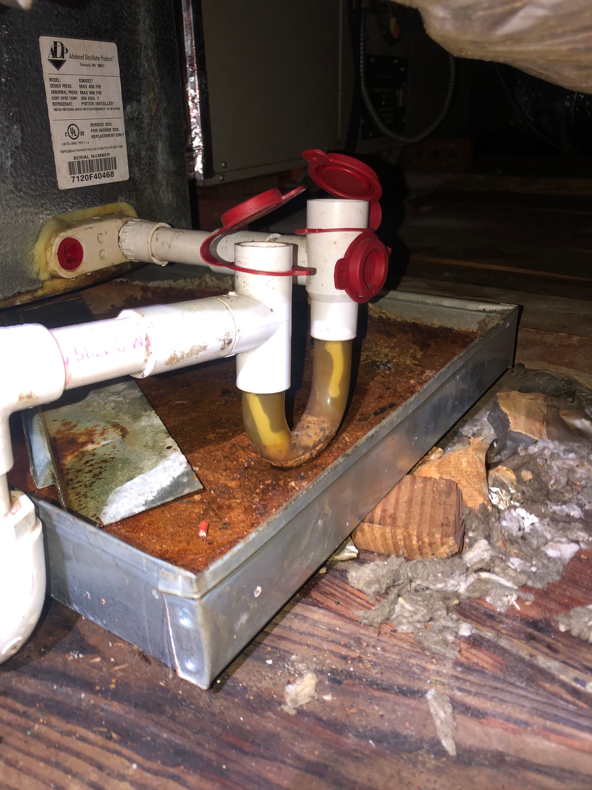 Gallery photos for A Clogged Condensate Drain Line Left This System in Bad Shape: Image #1