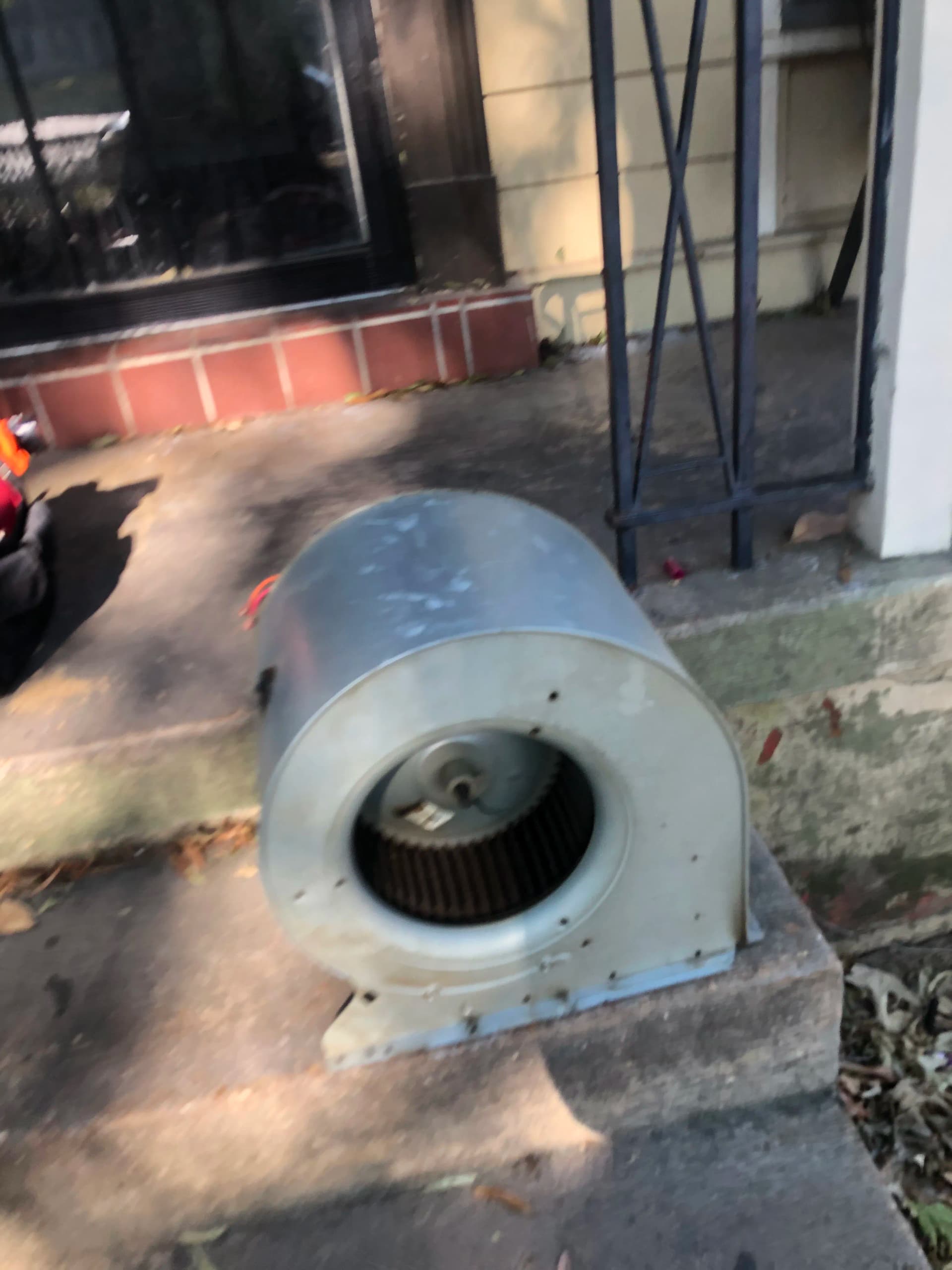 Dirty Blower Wheel and Clogged Drain Line Cleaned and Cleared image