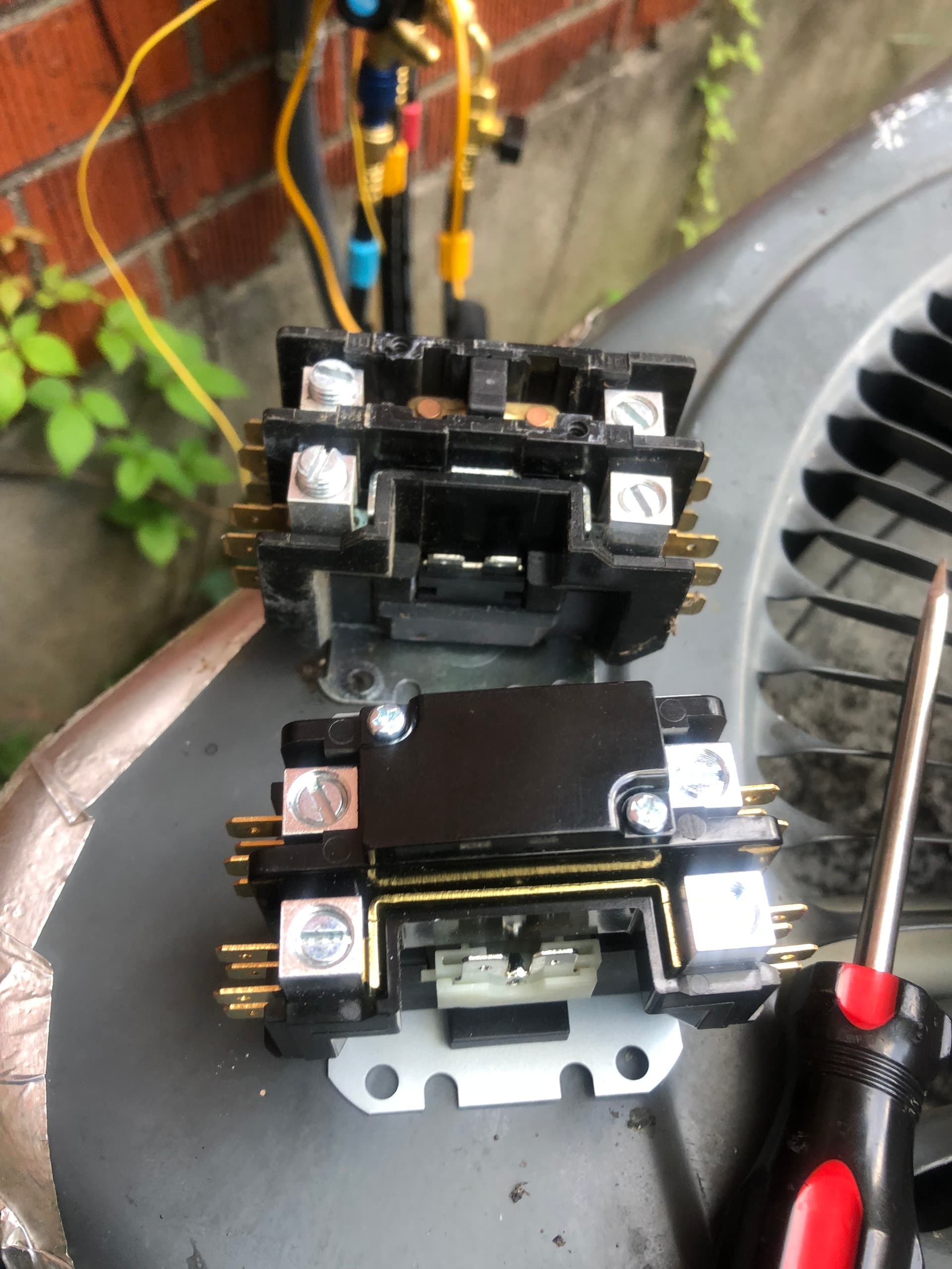 Worn Contactor Relay Replaced to Get the AC Running Again