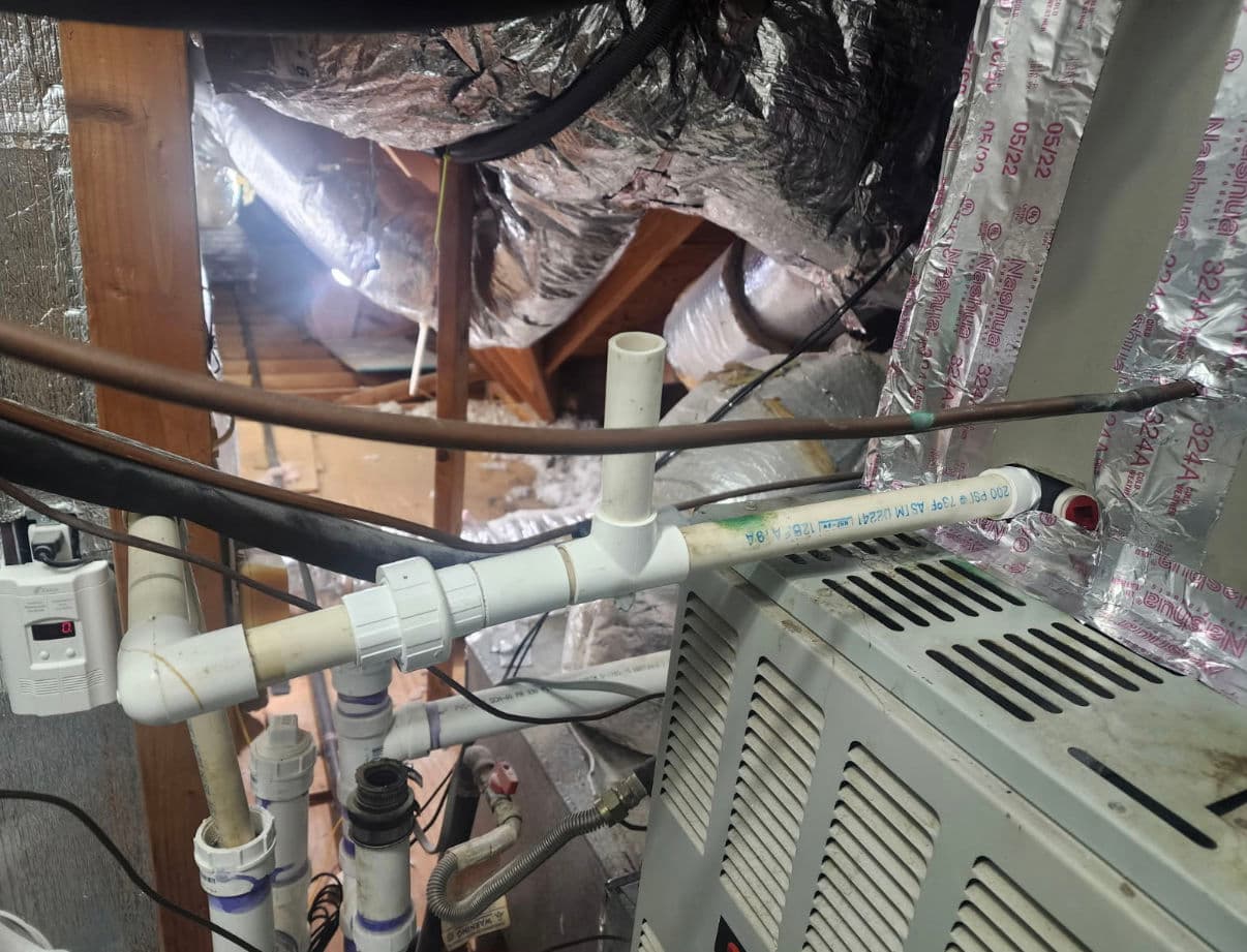 Project Condensate Drain Line Repair in a Tight Attic Space image