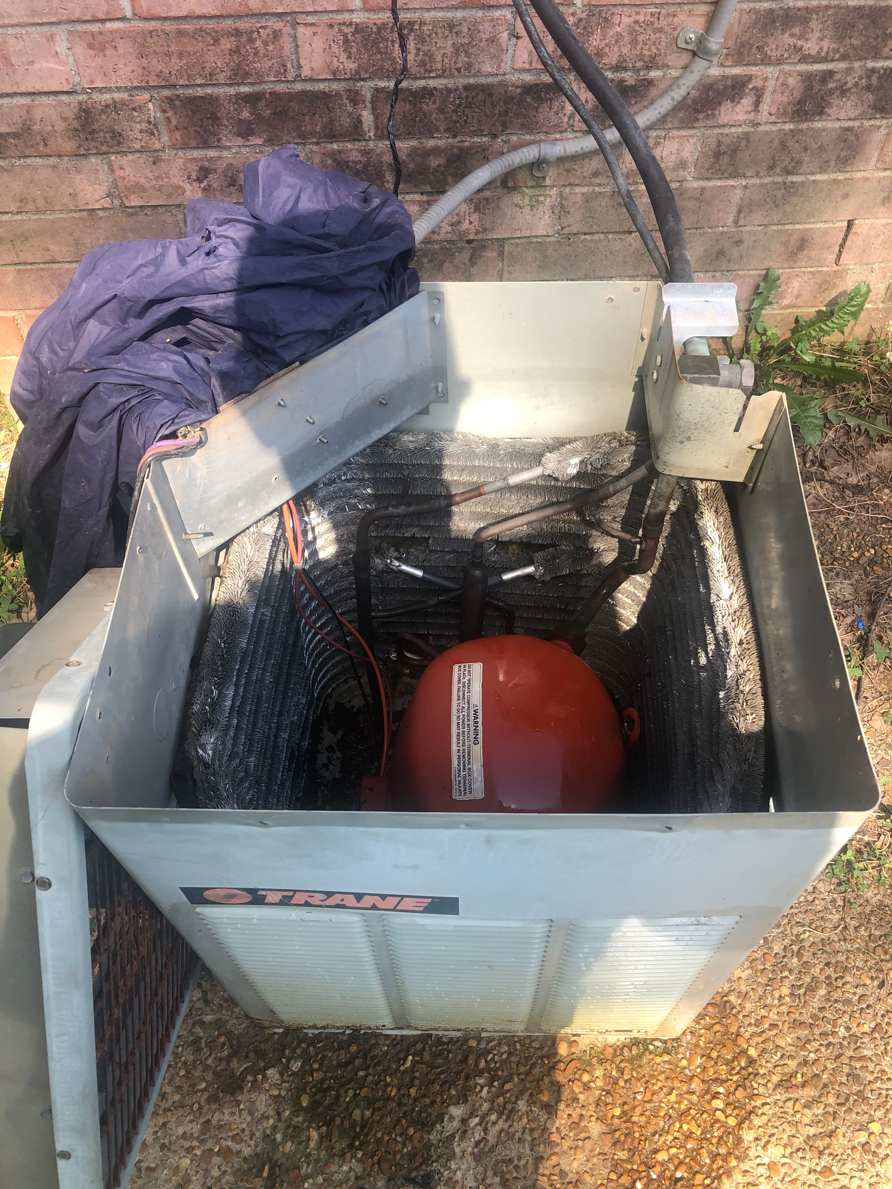 Project Condenser Coil Cleaning and Capacitor Replacement on a Trane Unit image