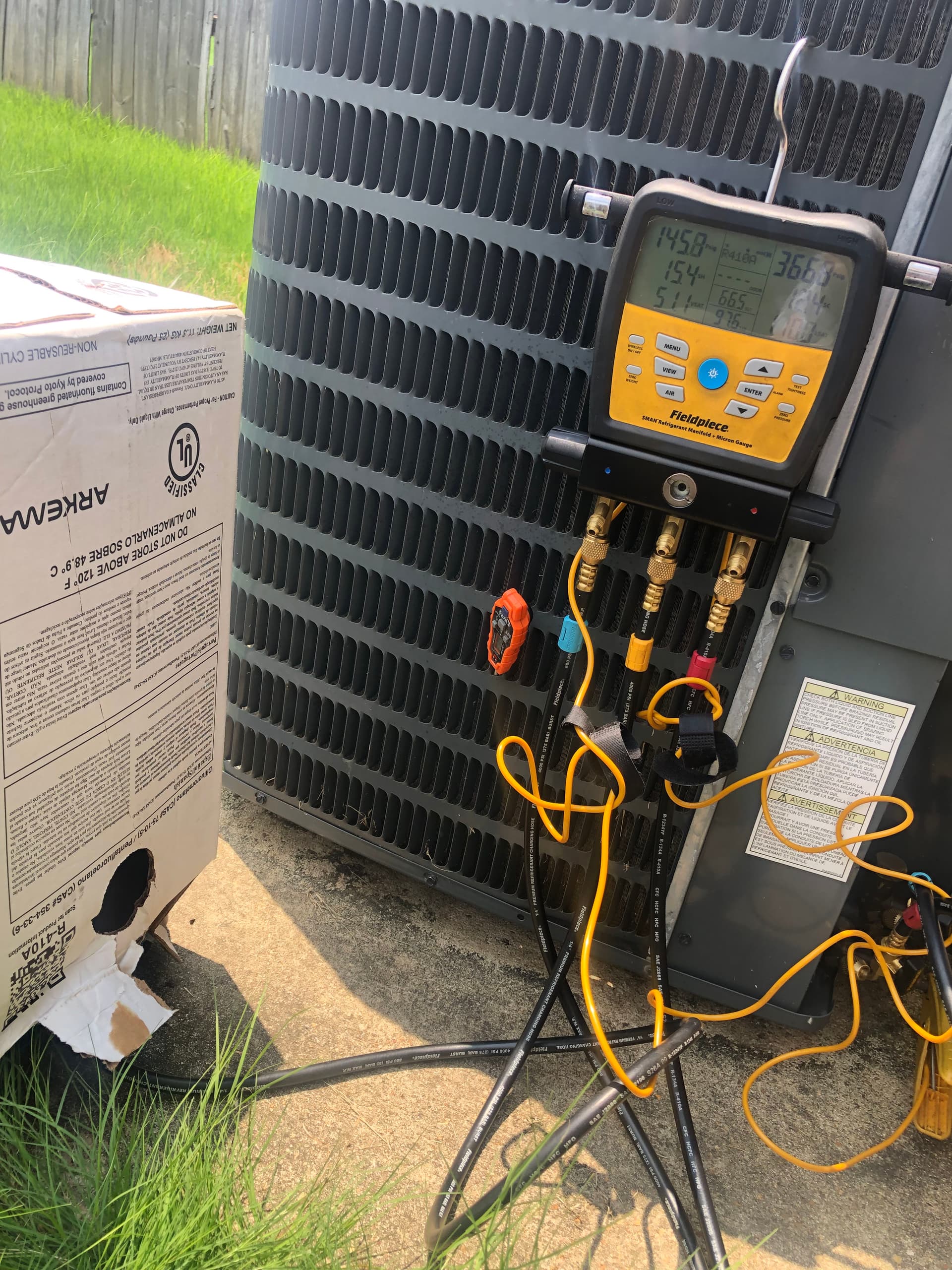 Gallery photos for Dual Capacitor Replacement and Refrigerant Recharge Gets AC Cooling Again: Image #1